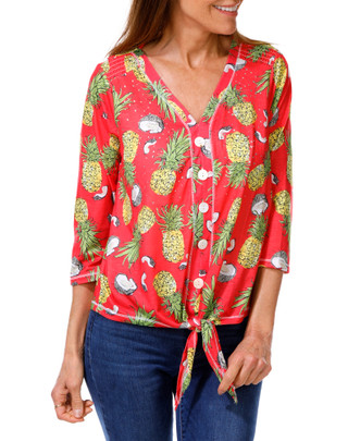 Thumbnail 1: Onque Women's Pineapple Print Top  