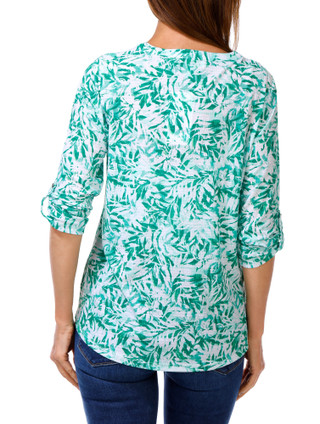 Thumbnail 2: Kate Park Women's Petite Floral Print Top  