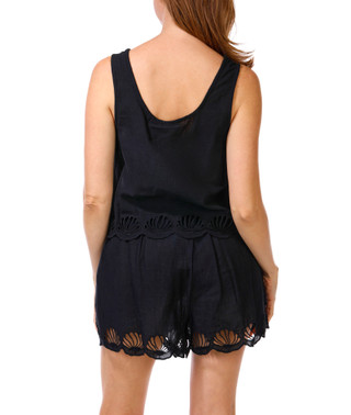 Thumbnail 3: Dotti Women's 2 Pc Cotton Slub Shorts Coverup Set 