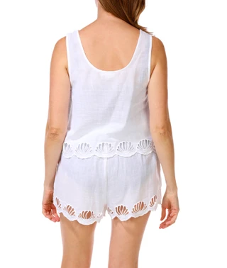 Thumbnail 2: Dotti Women's 2 Pc Cotton Slub Shorts Coverup Set 