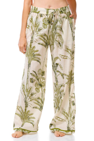 Thumbnail 1: Dotti Women's Wide Leg Cotton Coverup Pants 
