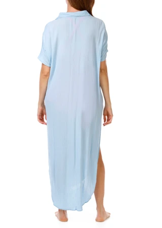 Thumbnail 2: Raviya Women's Short Sleeve Button Front Caftan Coverup 
