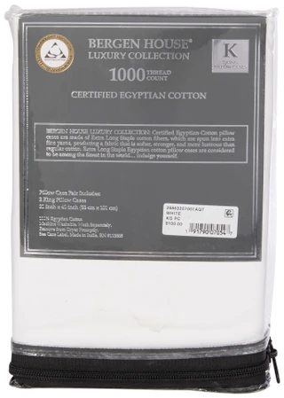 Thumbnail 2: Bergen House 1000 Thread Count Egyptian Cotton Pillowcases 