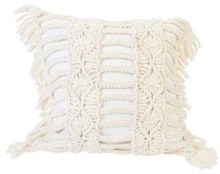 Thumbnail 1: LR Resources 24x24 Inch Ivory Square Decorative Pillow 
