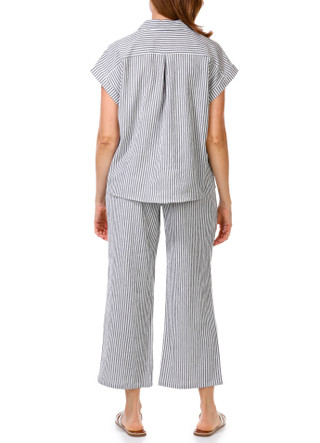 Thumbnail 2: Status by Chenault Women's 2 Pc Button Down Seesucker Set 