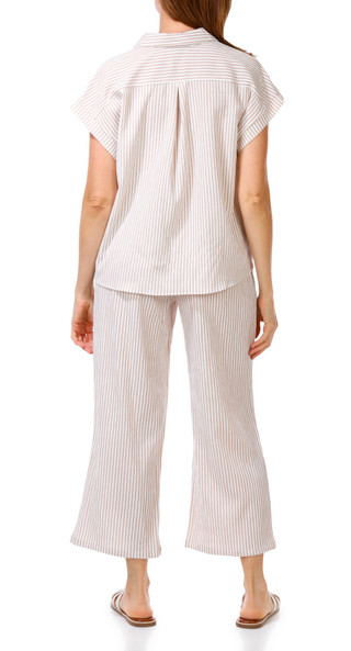 Thumbnail 4: Status by Chenault Women's 2 Pc Button Down Seesucker Set 