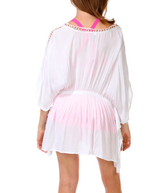 Thumbnail 3: Raviya Women's Short Sleeve Lace Trim Coverup Dress 