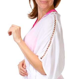 Thumbnail 3: Raviya Women's Short Sleeve Lace Trim Coverup Dress 