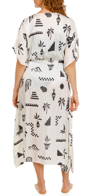 Thumbnail 2: SURF GYPSY Women's Short Sleeve Satin Coverup 