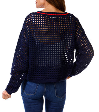 Thumbnail 2: MOON & MADISON Juniors Americana USA Open Crochet Sweater 