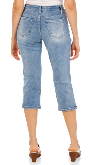 Thumbnail 2: Royalty Women's Denim Side Split Hem Capris 