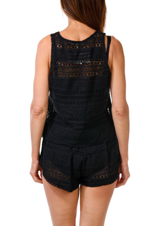Thumbnail 2: Miken Women's 2 Pc Open Crochet Swimsuit Cover Up Set 