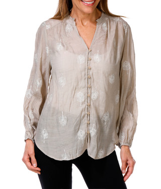 Thumbnail 1: FIGUEROA & FLOWER Women's Long Sleeve Button Up Top 