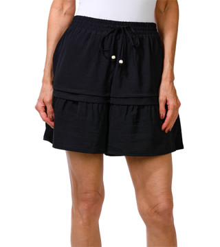 Thumbnail 1: Soho Apparel Women's Petite String Tie Tiered Skort 
