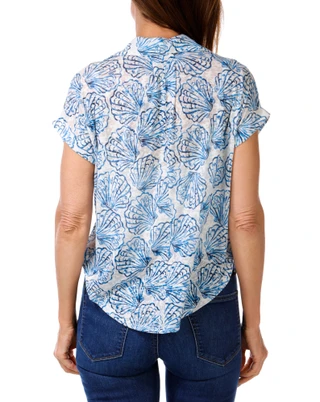 Thumbnail 2: Casey Key Women's Petite Cap Sleeve Button Up Top 