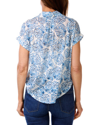 Thumbnail 4: Casey Key Women's Petite Cap Sleeve Button Up Top 