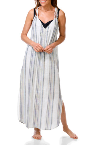 Thumbnail 1: Miken Women's Braided Strap Linen Swimsuit Cover Up 