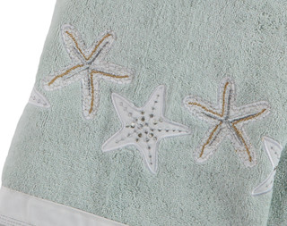 Thumbnail 2: AVANTI Embroidered Sequin Sea Shell Bath Towel 