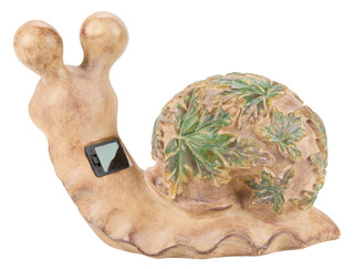 Thumbnail 2: TURTLE KING CORP Resin Solar Snail Garden Statue 