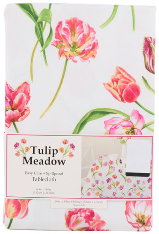 Thumbnail 1: Benson Mills 60x84 Tulip Meadow Spillproof Tablecloth 