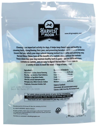 Thumbnail 2: Harvest Moon 8 Pk Hide Free Bacon Chips Pet Treats 