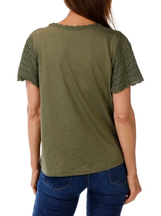 Thumbnail 2: Farmer's Market Women's Crochet Sleeve Tee 