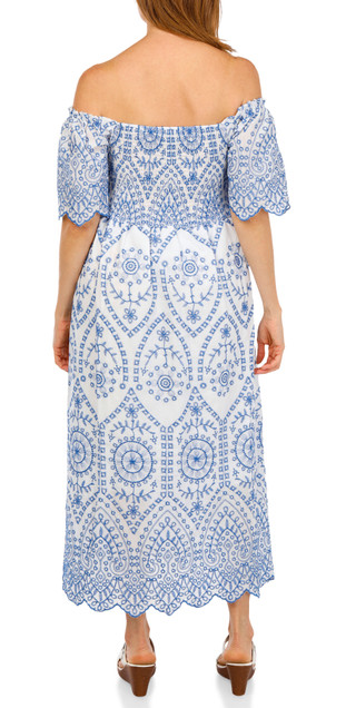 Thumbnail 2: Ana & Rose Women's Embroidered Smocked Midi Dress 