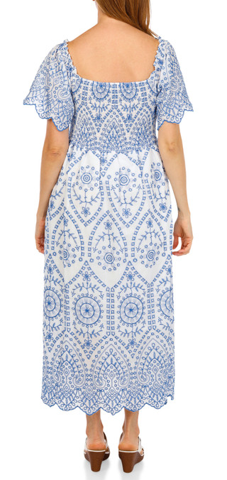 Thumbnail 3: Ana & Rose Women's Embroidered Smocked Midi Dress 