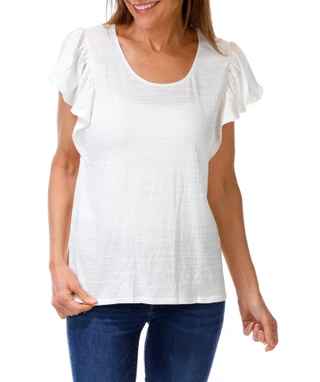 Thumbnail 1: MAX STUDIO Women's Crinkle Ruffle Sleeve Top 