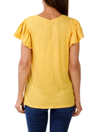 Thumbnail 2: MAX STUDIO Women's Crinkle Ruffle Sleeve Top 