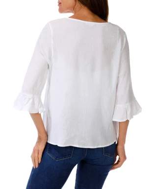 Thumbnail 2: Kaktus Women's Crinkle Split Neck Top 