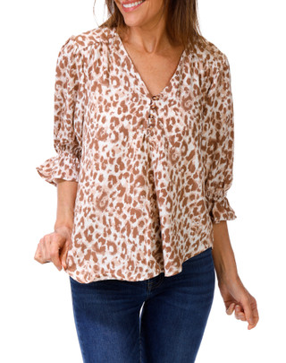 Thumbnail 1: Good Days Only Women's Petite Double Ruffle Sleeve Top 