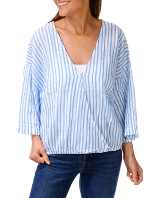 Thumbnail 1: Dash Women's Yarn Dye Single Button Front Top 