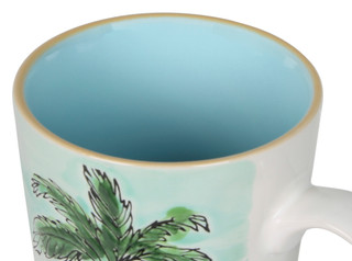 Thumbnail 2: BLUE SKY 17 Oz Flamingo Palm Tree Mug 