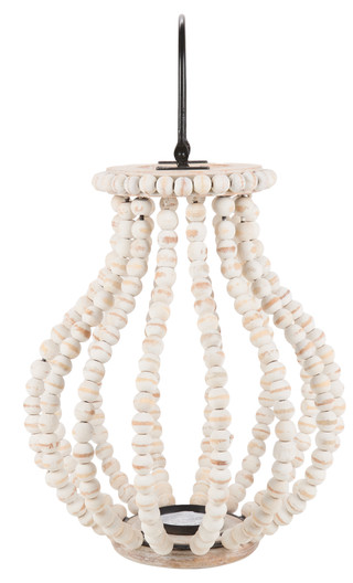 Thumbnail 2: TRIOBRO 15x10 Wood Bead Candle Lantern 