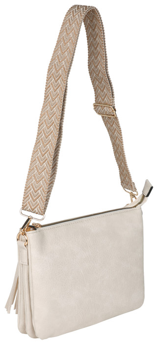 Thumbnail 2: DS Fashion 5 Compartment Crossbody Bag with Guitar Strap & Tassel 