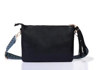 Thumbnail 1: DS Fashion 5 Compartment Crossbody Bag with Guitar Strap & Tassel 