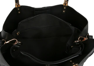 Thumbnail 3: DS Fashion Faux Leather Triple Compartment Satchel 