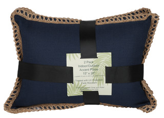 Thumbnail 1: 2 Pk Linen Jute Trim Pillows 
