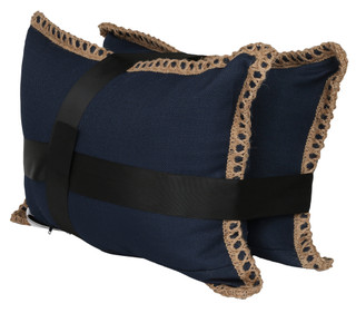 Thumbnail 2: 2 Pk Linen Jute Trim Pillows 
