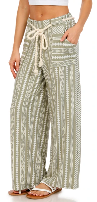 Thumbnail 1: Derek Heart Juniors Rope Tie Wide Leg Pants 