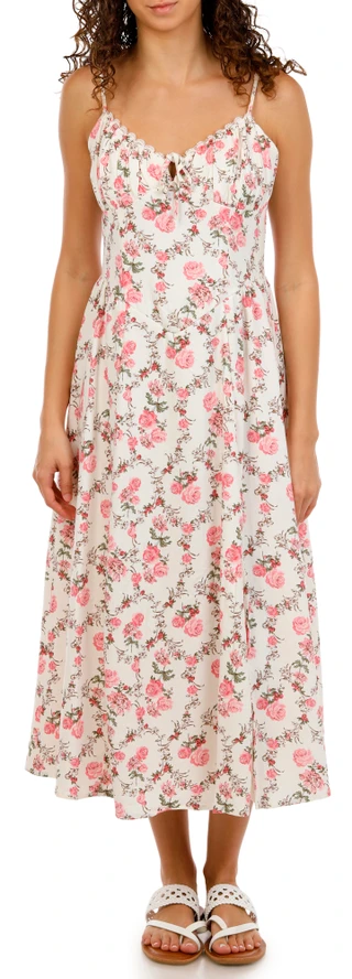 Thumbnail 1: Trixxi Juniors Tie Front Midi Dress 