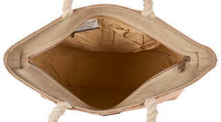 Thumbnail 2: Sun N' Sand Metallic Leaves Print Tote Bag 