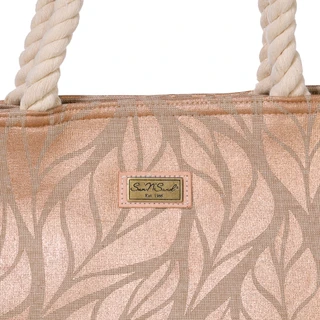 Thumbnail 3: Sun N' Sand Metallic Leaves Print Tote Bag 
