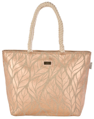 Thumbnail 1: Sun N' Sand Metallic Leaves Print Tote Bag 