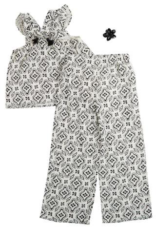 Thumbnail 2: Btween Big Girls Coordinated Top and Wide Leg Pant Set 
