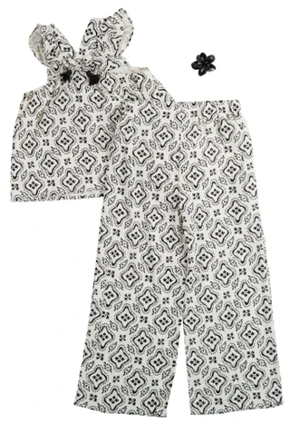Thumbnail 2: Btween Big Girls Coordinated Top and Wide Leg Pant Set 