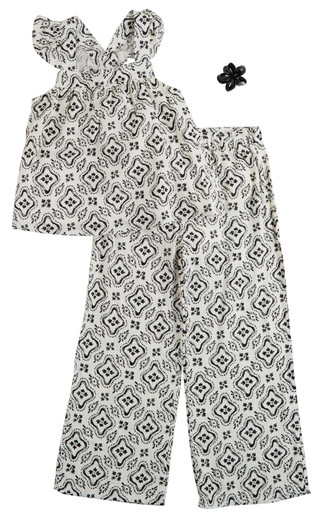 Thumbnail 1: Btween Big Girls Coordinated Top and Wide Leg Pant Set 