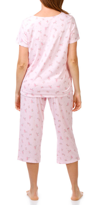 Thumbnail 2: Laura Ashley Women's 2 Pc Floral Print Pajama Capris Set 