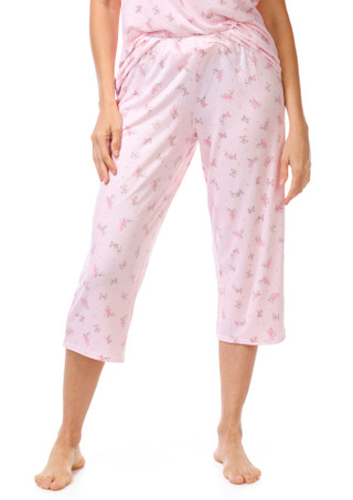 Thumbnail 3: Laura Ashley Women's 2 Pc Floral Print Pajama Capris Set 